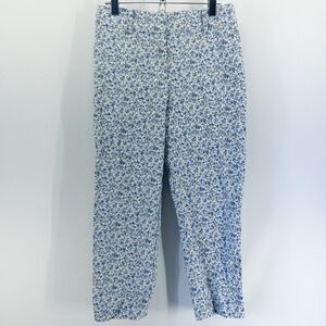 Sezane Gustavo Linen Trousers Blue Flowers Size 36 Small
